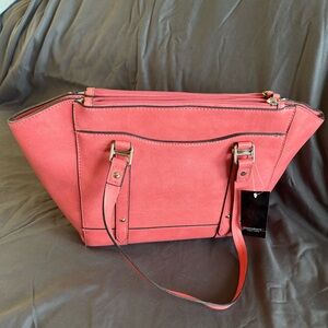 Mondani New York Elegant Coral Handbag w/Crossbody Strap NWT